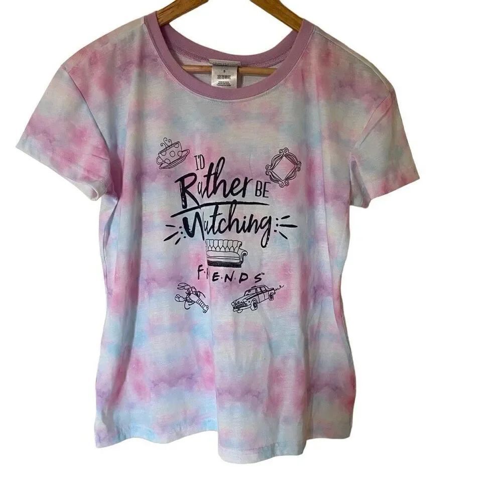 Friends short sleeve shirt I’d rather be watching friends small tie dye